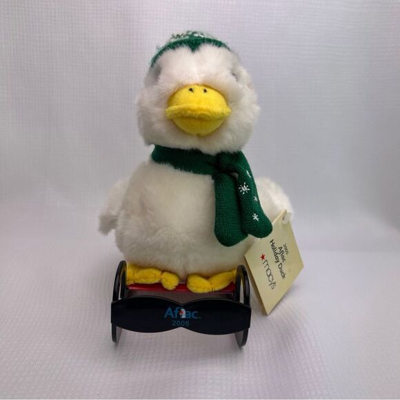 Vintage AFLAC Talking Plush 2005 Macy's Holiday Sledding Duck w/tag Works - Picture 2 of 8